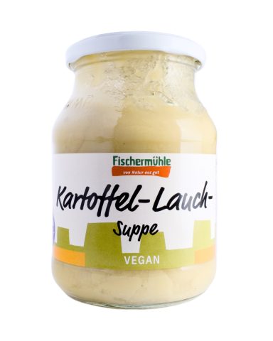  vegane Kartoffel-Lauch-Suppe.