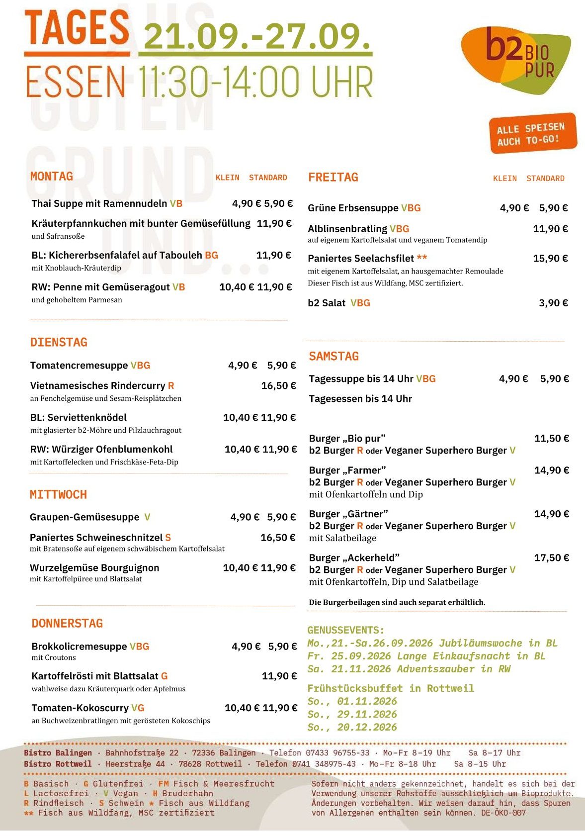 Wochenkarte